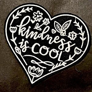 Kindness is Cool Black and White Heart Patch